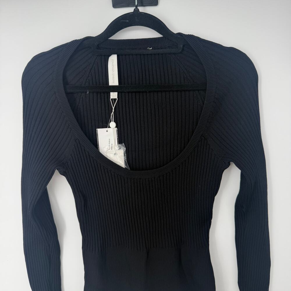 JONATHAN SIMKHAI Jayline Core Compact Ribbed Knit Scoop Neck Sweater Top Size M - Picture 4 of 6
